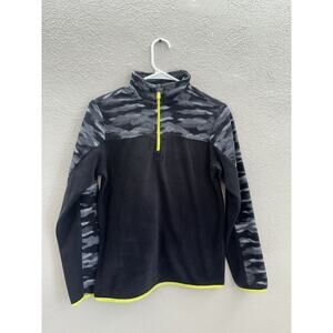 Tek Gear Childrens Boys Shirt Size Large 14/16 Black Fleece 1/4 Zip Pullover